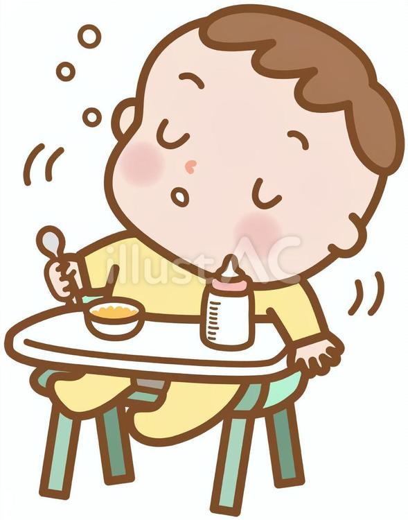 赤ちゃん：うたた寝 うたた寝,居眠り,睡魔のイラスト素材
