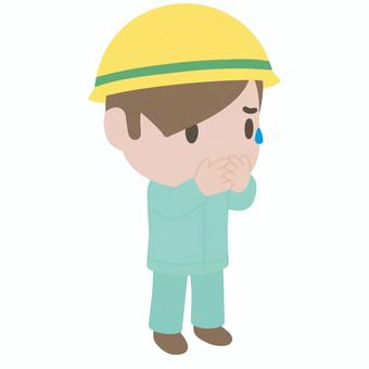 押し黙る作業員 作業員,沈黙,緊張,圧力,恐怖,心理,抑制,感情,表情,権力のイラスト素材