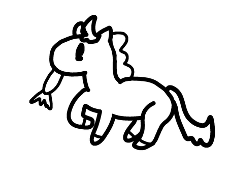 馬 馬,手描き,にんじん,干支,午年のイラスト素材