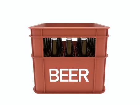 赤色のビールケースとビール ビールケース,ケース,ビール箱,入れ物,3d,cg,瓶ビール,赤色のイラスト素材