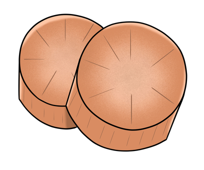 大根(おでんの具)のイラスト 大根,煮た大根,おでん,おでんの具,冬,鍋,イラストのイラスト素材