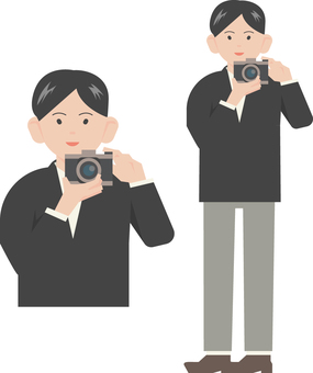 カメラマン カメラマン カメラマン,カメラ,撮影,男性,報道,記者,取材のイラスト素材
