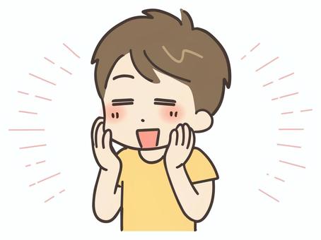 美肌に喜んでいる男性 美容,男性,スキンケア,保湿,肌ケア,美肌,ビューティー,顔,肌,笑顔のイラスト素材