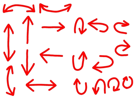 矢印セット赤 矢印,上,下,右,左,案内,こっち,こちら,あちら,あっちのイラスト素材