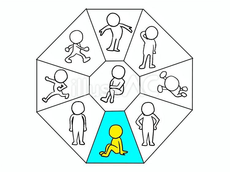 一白水星 九星,気学,北のイラスト素材