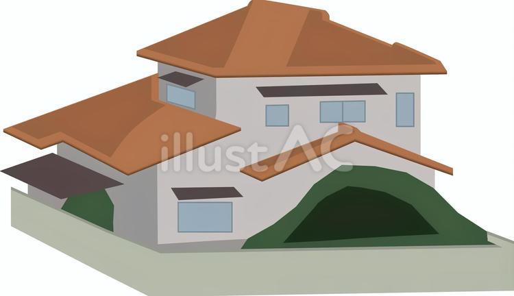 住宅  住宅,一軒家,屋根のイラスト素材