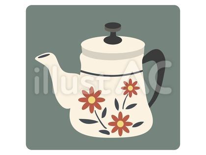 レトロな花柄のポット