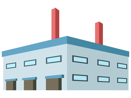 Illustration, factory, warehouse, building, 