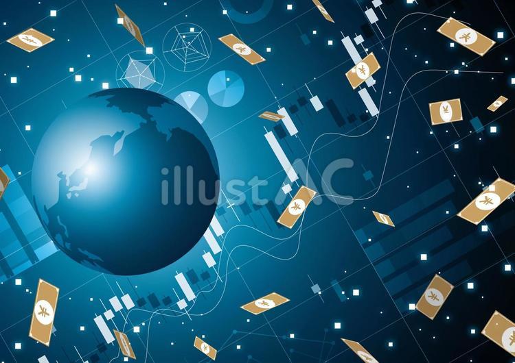 世界のビジネスとお金のイメージ背景素材 ビジネス,世界,お金のイラスト素材