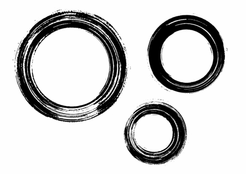 筆タッチ丸円の素材 筆タッチ,円,丸,黒,年賀状素材,かすれ,手描き,和風,和デザイン,和モダンのイラスト素材