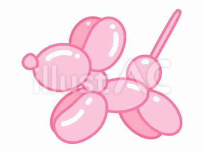 バルーンアートの犬のかわいいイラスト