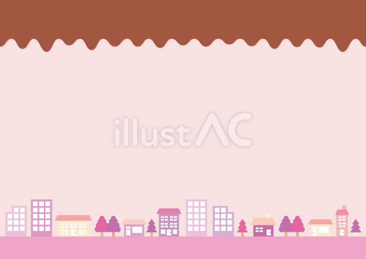街とチョコレート背景 バレンタイン,バレンタインデー,チョコのイラスト素材