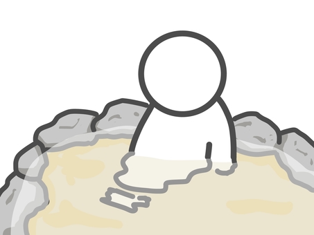Illustration, hot spring, bathing, a trip, 