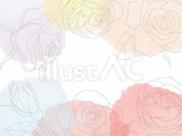 やさしげな背景05＿春〜秋「バラ」 花,背景,壁紙のイラスト素材