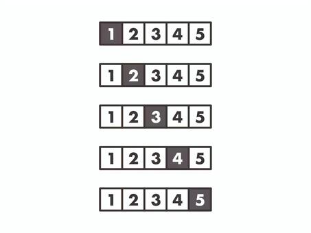 レベルアイコン（四角・５段階）03