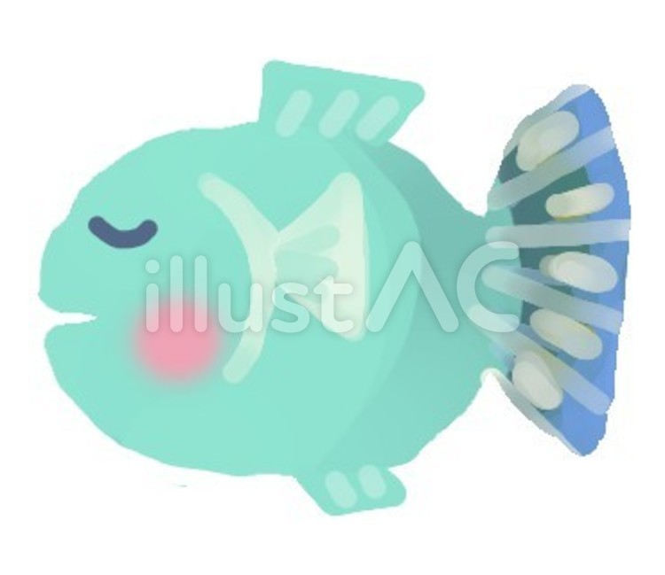 sakana こどもの絵,お魚,絵の具のイラスト素材