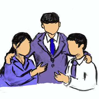 職場 男性,女性,社員,上司,仲間,グループのイラスト素材