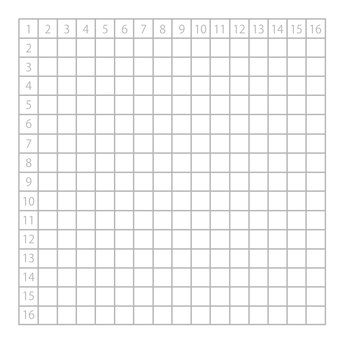 脳トレ_256マス計算表 脳,脳トレ,トレーニング,計算,算数,数字,マス,表,ベクターのイラスト素材