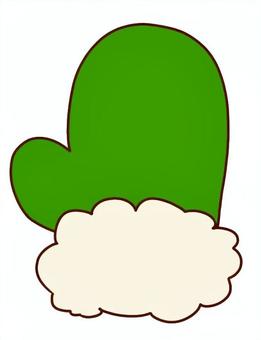 緑の手袋 手袋,防寒,冬,ふわふわ,手書き,かわいいのイラスト素材