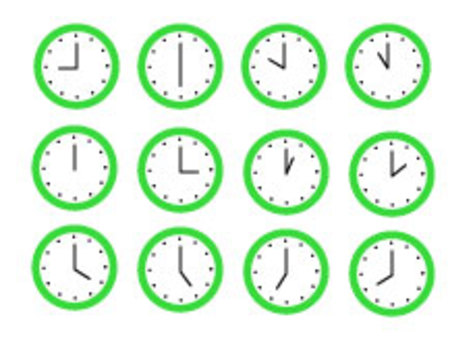 時計アイコン 時計,セット,アイコン,24時間,緑,シンプル,素材のイラスト素材