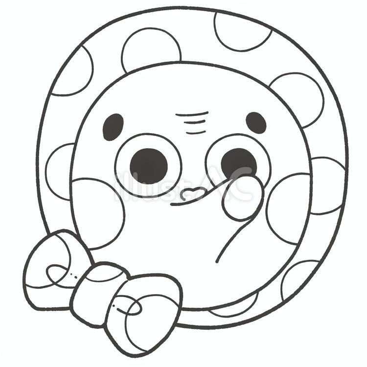 ひょっとこの白黒イラスト ひょっとこ,白黒,手描きのイラスト素材