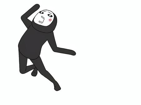 KUROTAITUKUN 人,黒タイツ,キャラクター,ポーズ,黒,全身のイラスト素材