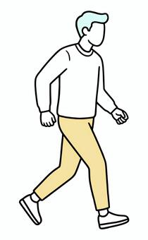 急ぐ男性の全身線画イラスト - 通勤 通勤,遅刻,急ぐ,ジョギング,ウォーキング,男性,線画,ビジネス,健康,ダイエットのイラスト素材