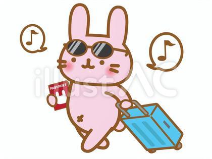 旅行に行くうさぎ
