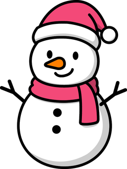 赤の雪だるまです。 雪だるま,シンプル,クリスマス,冬,帽子,マフラー,装飾,可愛い,赤のイラスト素材