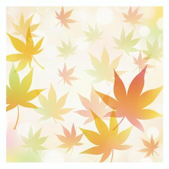 ふんわり秋の紅葉の背景　正方形 秋,フレーム,もみじ,葉,イメージ,背景,背景素材,素材,10月,11月のイラスト素材