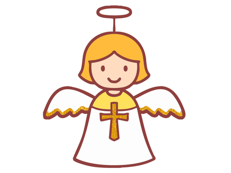 クリスマス 天使のオーナメント（線あり） クリスマス,天使,聖夜,イヴ,冬,12月,イベント,ホリデー,web素材,ウェブのイラスト素材