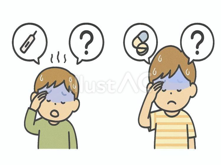 体調不良の男の子 男の子,男性,お兄さんのイラスト素材