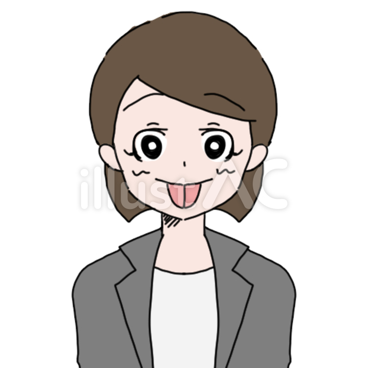 キャリアウーマン（舌を出す） スーツ女性,三十代,ブランド店員のイラスト素材