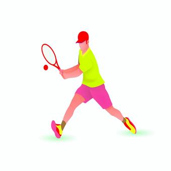 テニス 006 テニス,テニス選手,スポーツ,ラケット,ボール,男性,運動,トレーニング,アクション,パフォーマンスのイラスト素材