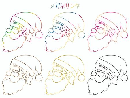 メガネサンタB サンタクロース,クリスマス,聖夜,12月,冬,人,顔,笑顔,ヒゲ,メガネのイラスト素材