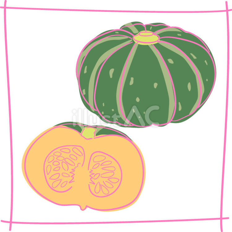 手描きかぼちゃ 野菜,かぼちゃ,カットのイラスト素材