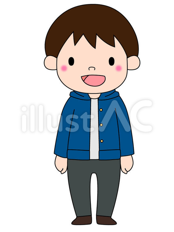 男の子笑い青 人間,笑顔,可愛いのイラスト素材