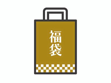 福袋(縦長・市松模様)02 福袋(縦長・市松模様)02 福袋,正月,初売り,紙袋,アイコン,マーク,シンプルのイラスト素材