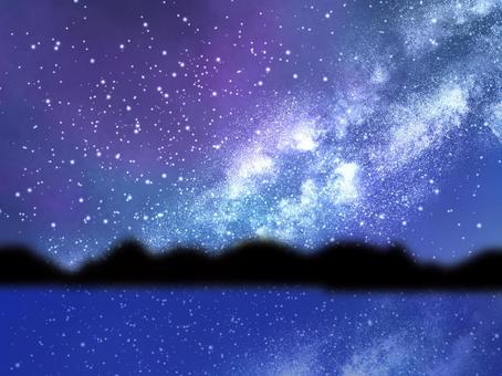 Starry sky and reflection, JPG Starry sky and reflection, star, particle, planetarium, JPG