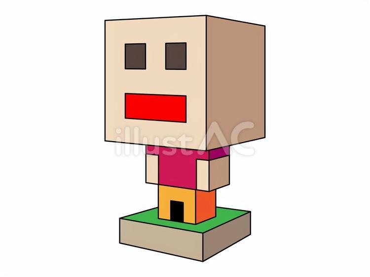 箱人間型の置物 サンドボックス,砂場,箱のイラスト素材