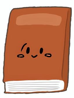 笑顔のかわいい本（線あり） 本,笑顔,かわいい,キャラクター,読書,読み物,読書の秋,秋,閉じた本,赤い本のイラスト素材