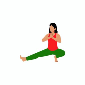 ヨガ 096 ヨガ,ポーズ,ストレッチ,女性,健康,リラックス,エクササイズ,バランス,ヨガポーズ,美容のイラスト素材