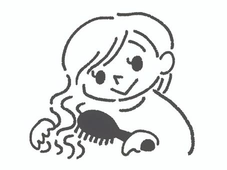 Illustration, hair, hair style, hairbrush, 