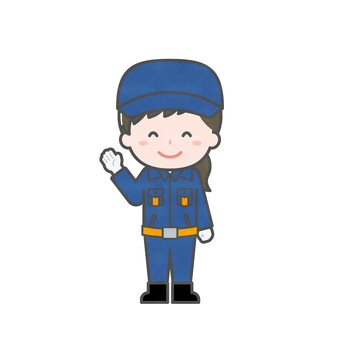 ミニ_単体_消防団員の女性17 女性,大人,職業,仕事,消防団,消防,救助,水防団,災害,避難のイラスト素材