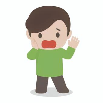 歯痛の男 男,歯痛,痛み,苦痛,顔をしかめる,不調,健康,トラブル,ストレス,表情のイラスト素材