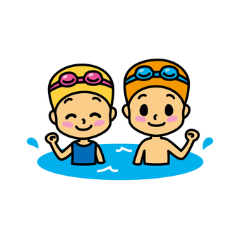 子供　水泳 子供,水泳,習い事,水泳教室,プール,スイミングクラブ,スイミングスクール,小学生,男の子,女の子のイラスト素材