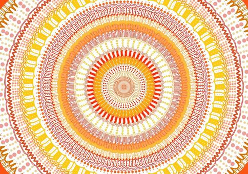 Illustration, ethnic, mandala, yellow, 