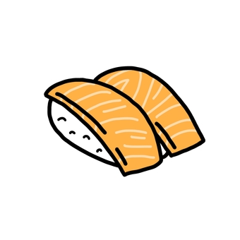 サーモンのイラスト お寿司,寿司,サーモン,魚,海鮮,鮭のイラスト素材