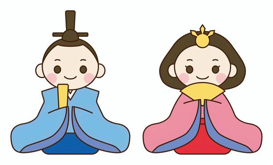 Cute Hina dolls and Dairi-sama, , JPG, PNG and AI