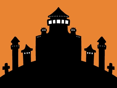 Illustration, halloween, castle, background, 